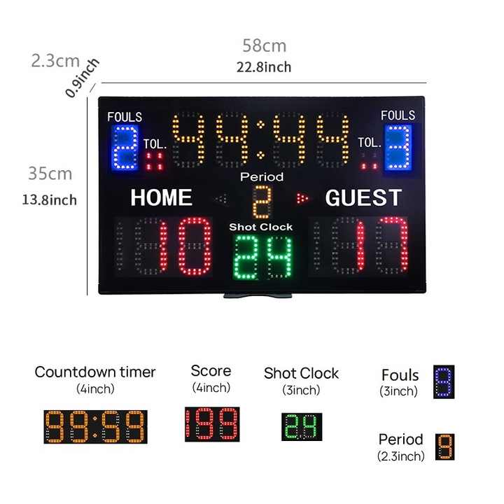 휴대용 무선 원격 제어 LED 디지털 점수판, 농구 경 - Scoreboard Digital 리뷰 및 가격